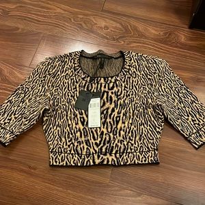 Bcbg cheetah animal print crop top XS